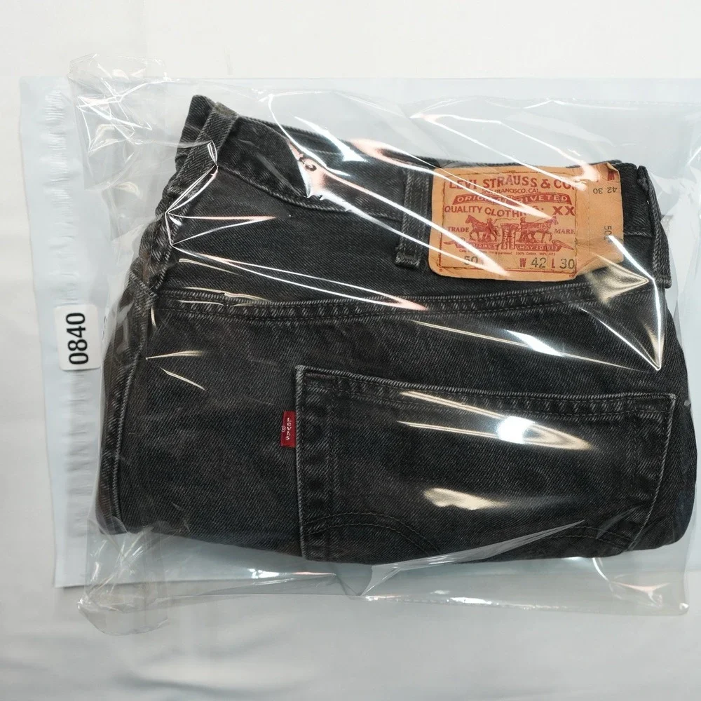 Levi's 501 Men Jeans Size 42X30 (39X29) Black Regular Fit Straight Leg ButtonFly